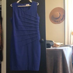 Calvin Klein Blue Ruched Dress